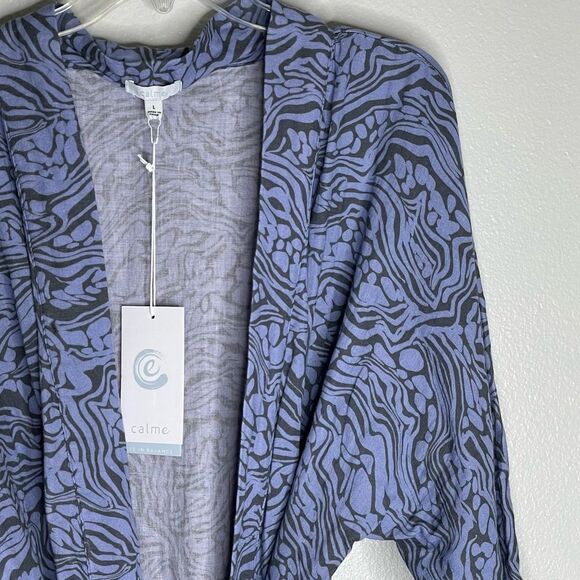 Calme Johnny Was Blue Kimono Robe Size Large New With Tags - Picture 5 of 16